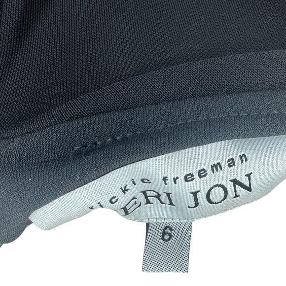 Rickie Freeman For Teri Jon Dress Formal Gown Ruffle Off-Shoulder Black Size 6 - Picture 12 of 13